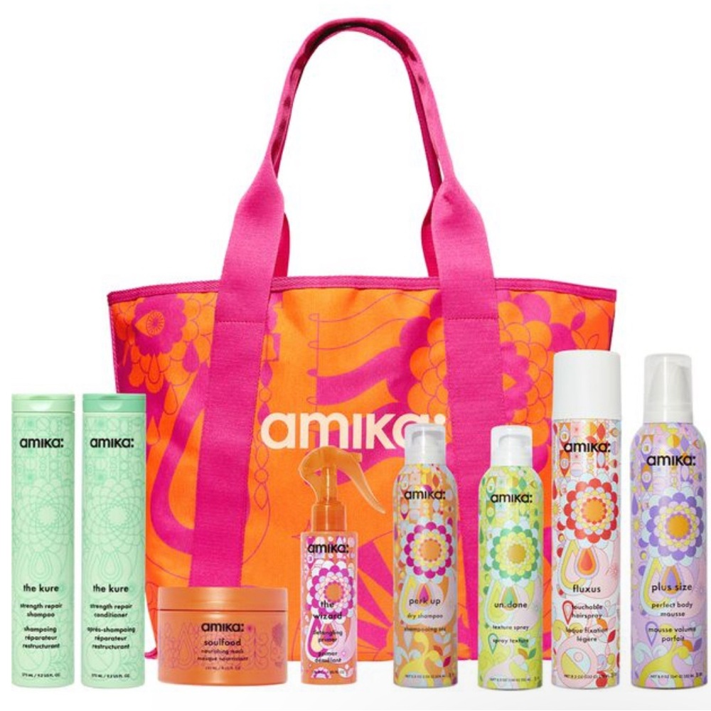 Amika Colorful Bath & Body Collection - Pink and Orange